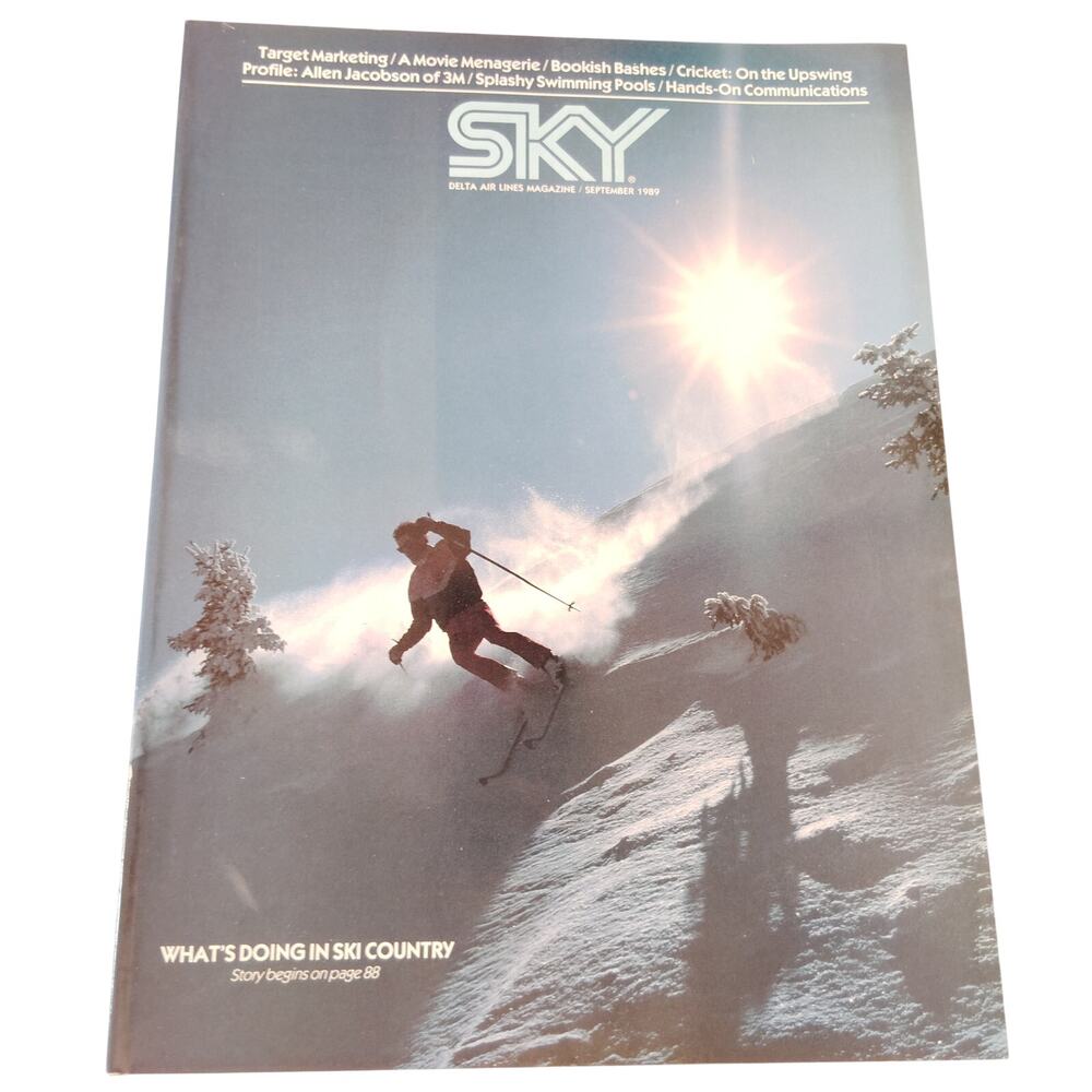 Delta Sky Magazine Sept. 1989 - Allen Jacobson Profile, Cricket, Movie Menagerie